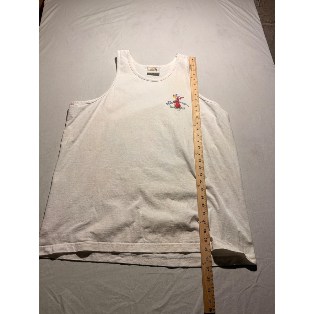 Jimmy Buffett Margaritaville Tank Top White Myrtle Beach 5 O'Clock Large Mens
